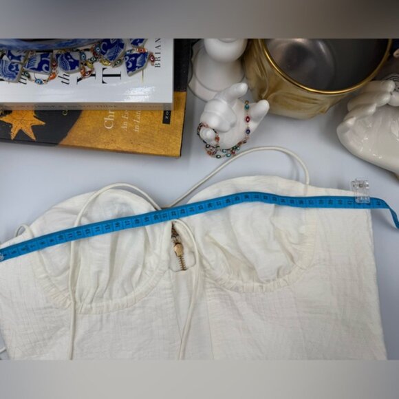 🆕 CULT GAIA 🧿 NWOT Off-White Habana Strappy Corset Zip Top, Sz US 10 - Picture 15 of 16